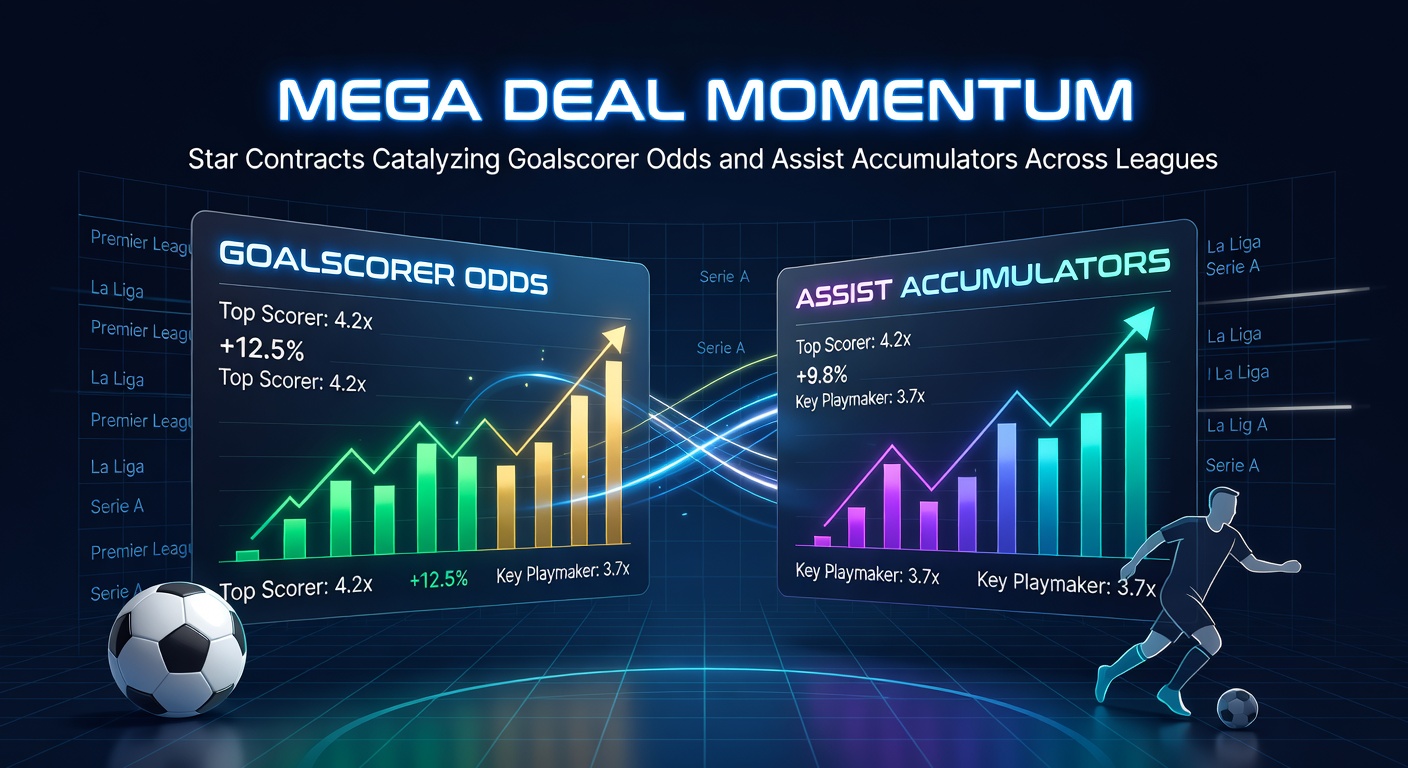 Bookmakers' screens displaying shortened odds for star goalscorers and assist props following a blockbuster contract announcement