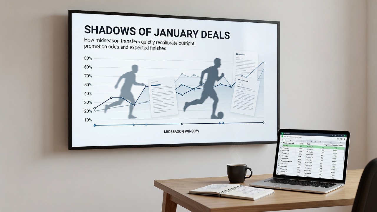 Chart showing EFL promotion odds movement following January transfer window activity