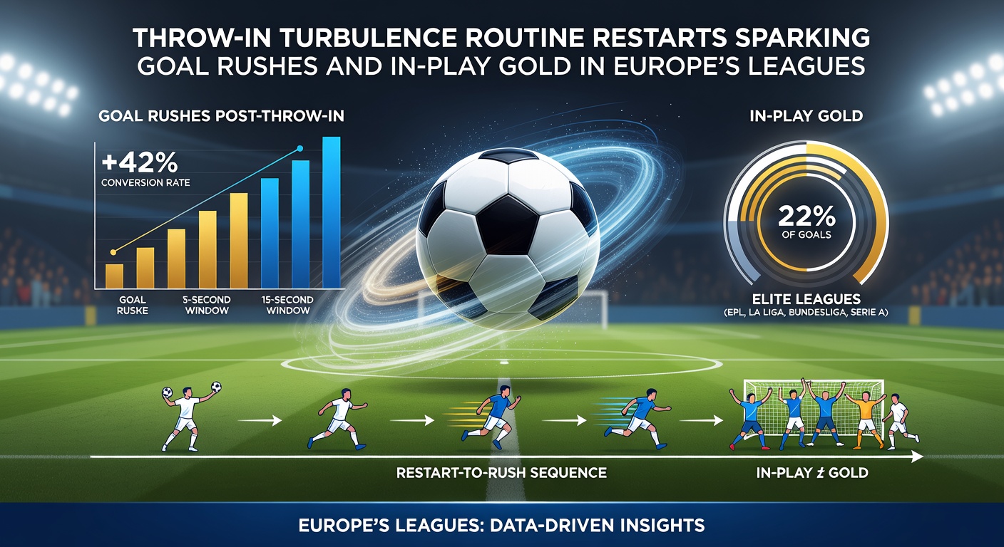 Close-up of a tense throw-in battle in the attacking third, ball hurtling toward a cluster of players in Europe's competitive leagues