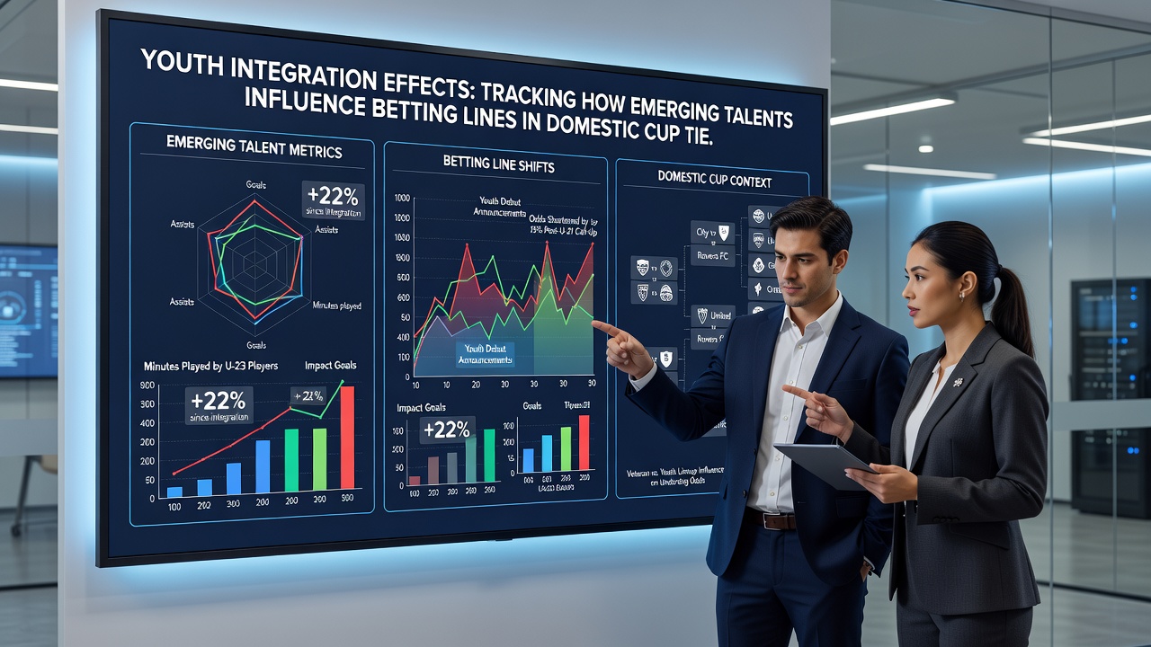 Betting analysts reviewing live data feeds during a domestic cup match featuring emerging youth talents